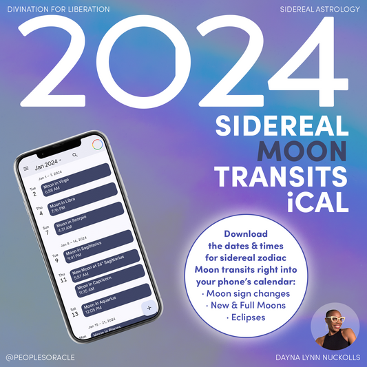2024 Sidereal Moon Transits iCal